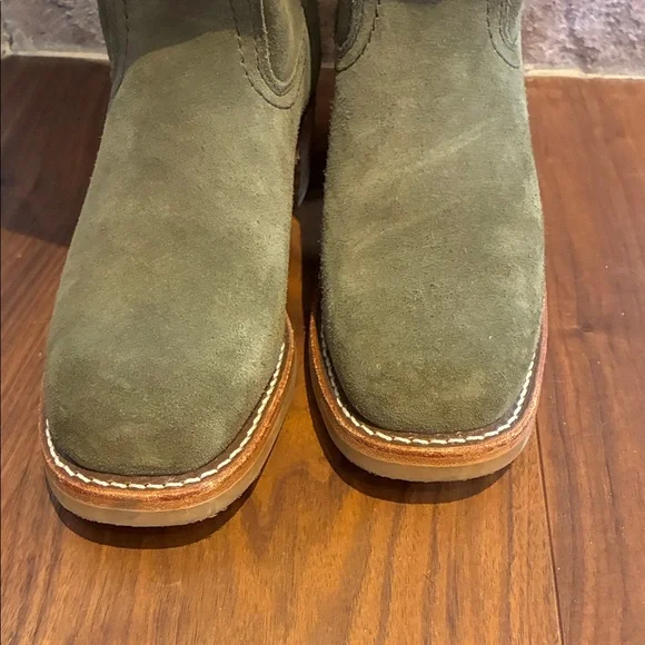 Frye Campus Riding Boot - Olive Suede Riding Boots - Picture 5 of 9